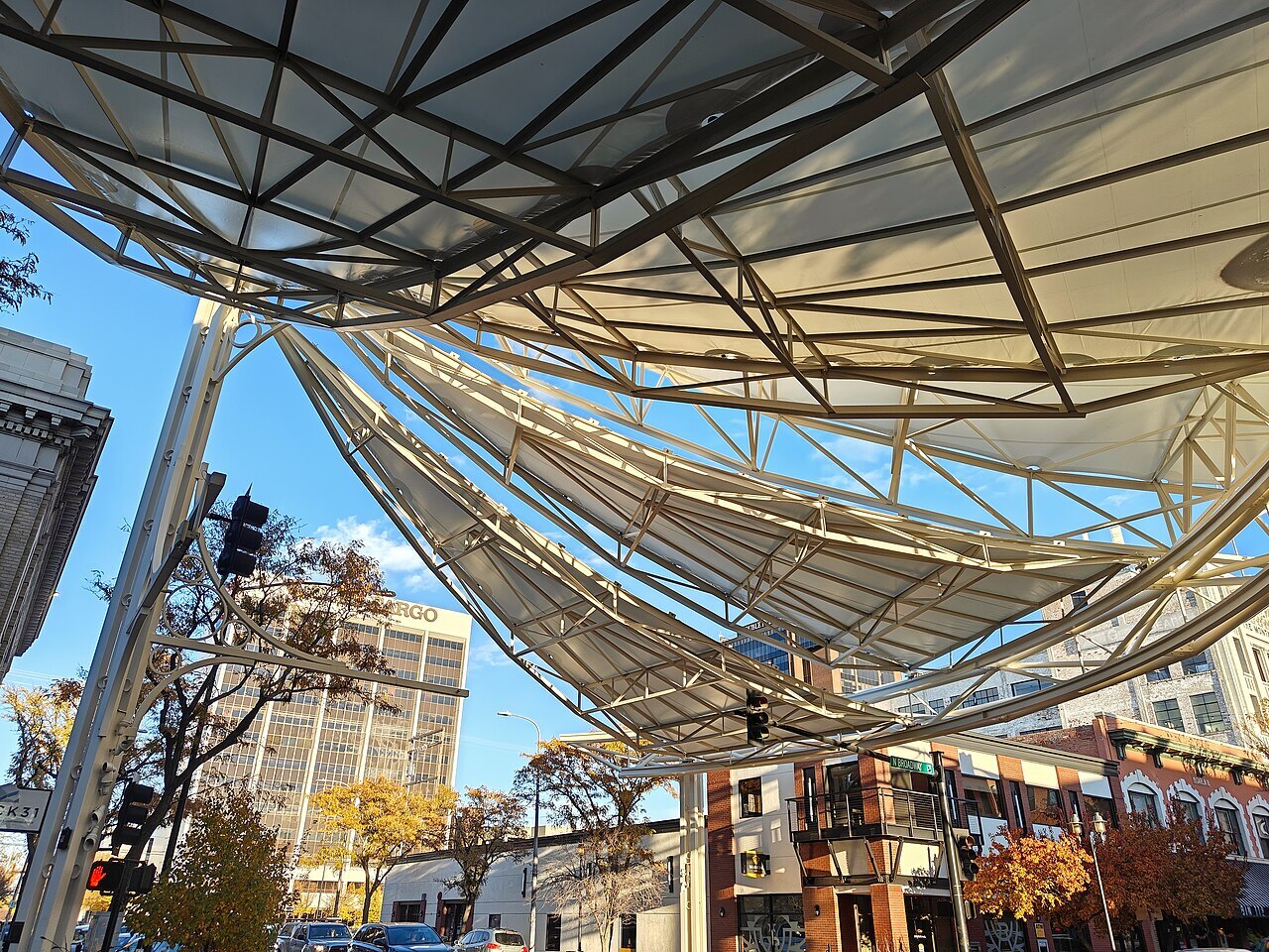 The Skypoint canopy over North Broadway and 2nd Avenue North in downtown Billings