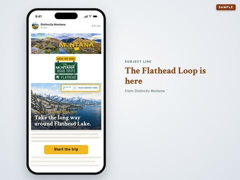 A dedicated email, sample mockup